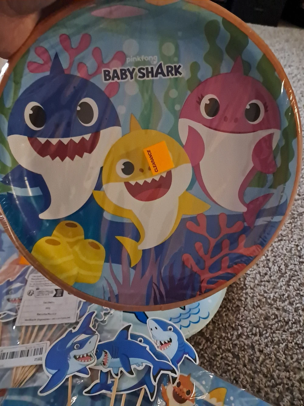 Baby Shark Blue Disposable Party Plates & Napkins Set - Kids Tableware